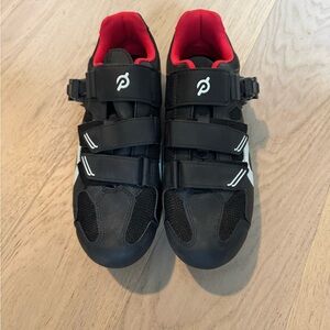 Peloton Black Cycling Shoes with Red Interior